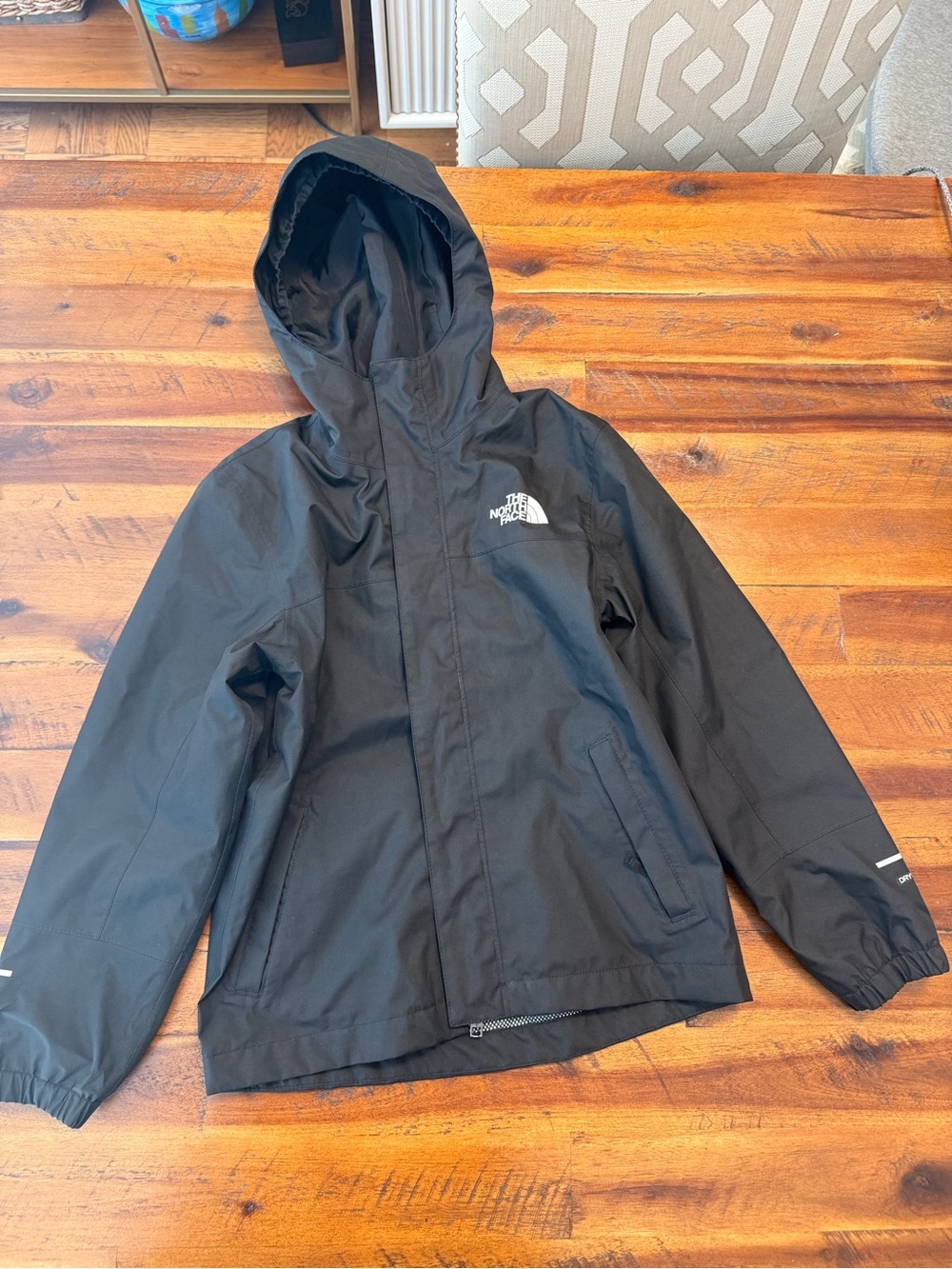 The North Face Kids Zipline Waterproof Rain Jacket Size Small 7/8 Black - Picture 2 of 7